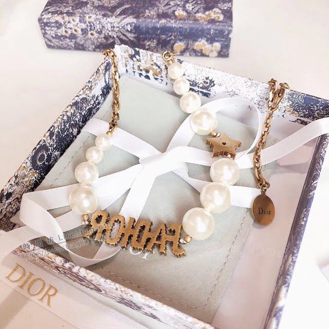 Dior飾品 迪奧經典熱銷款JADIOR系列 星星珍珠項鏈  zgd1363